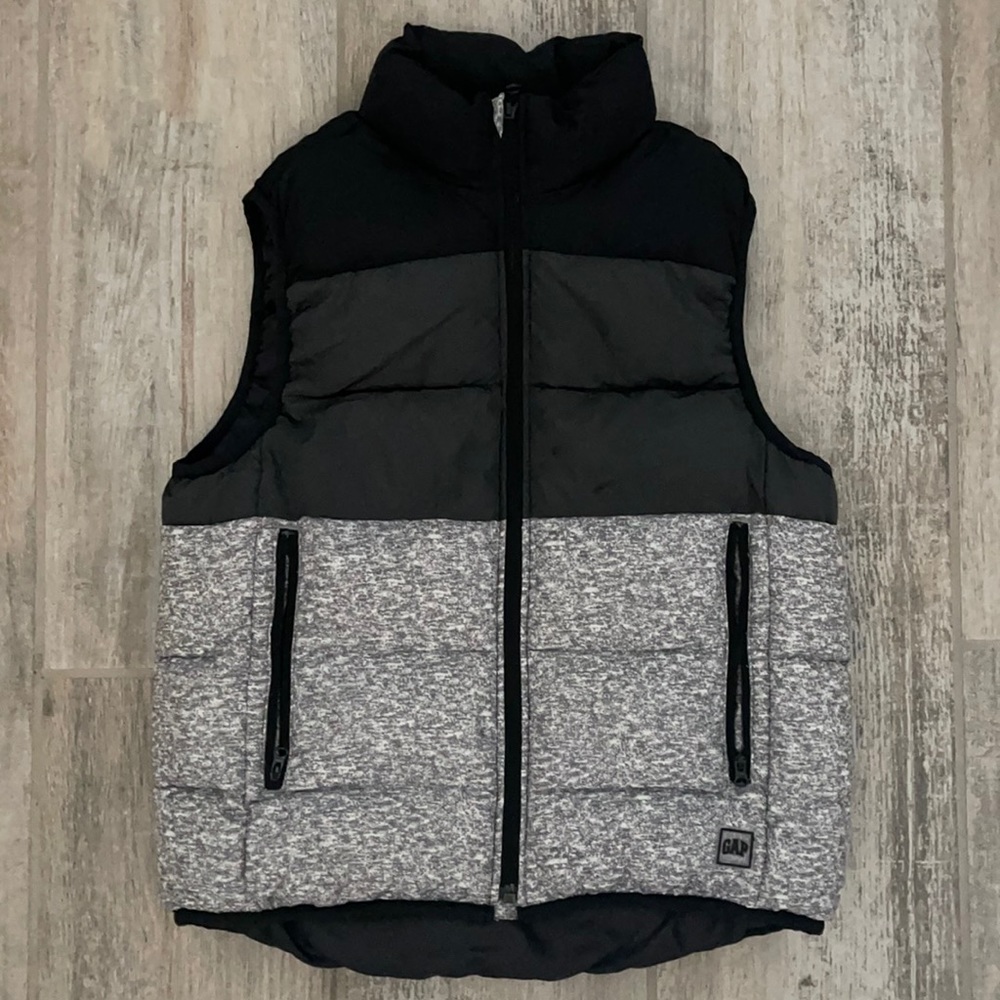 Gap Kids Black/Grey Puffer Vest